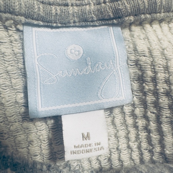 2/$20 🎀 Anthropology Sunday Cozy Light Gray Textured Sweatshirt - Picture 3 of 3